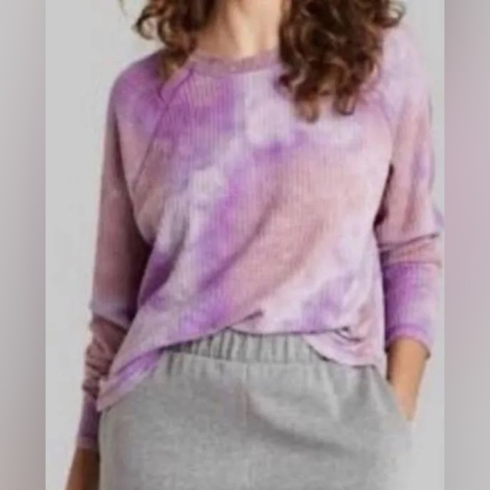 XS Wild Fable Waffle Knit Pink/Purple Tie Dye Sweater